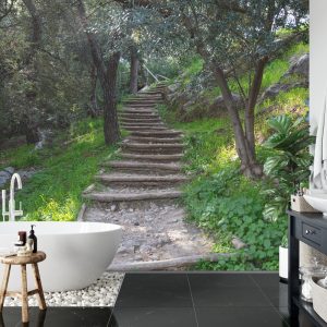 Papier Peint Escalier Dans Les Bois 3D – Image 5