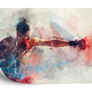 Papier Peint Boxer Peint À L'aquarelle – Image 2