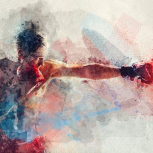 Papier Peint Boxer Peint À L'aquarelle – Image 1