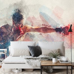 Papier Peint Boxer Peint À L'aquarelle – Image 3