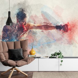 Papier Peint Boxer Peint À L'aquarelle – Image 4