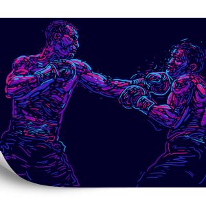 Papier Peint Boxeur Abstrait – Image 2