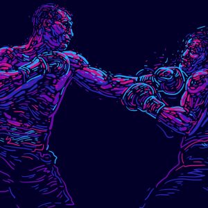 Papier Peint Boxeur Abstrait – Image 1