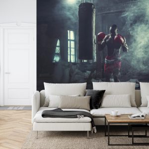 Papier Peint Boxer Dans Une Pièce Enfumée – Image 6
