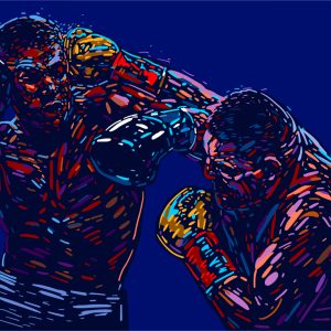 Papier Peint Combat De Boxeur Abstrait – Image 1