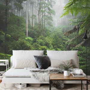 Papier Peint Forêt Dans Le Brouillard – Image 3