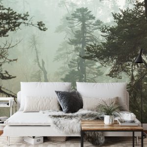 Papier Peint Forêt Dans Le Brouillard – Image 3