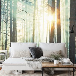 Papier Peint Forêt Dans Le Brouillard – Image 3