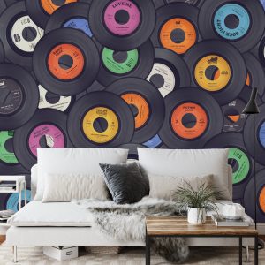 Papier Peint Disques De Gramophone Colorés – Image 3