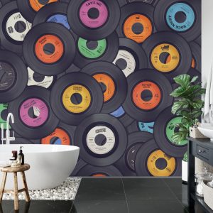 Papier Peint Disques De Gramophone Colorés – Image 5