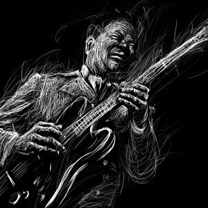 Papier Peint Musicien De Blues Peint – Image 1