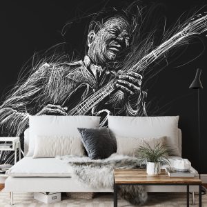 Papier Peint Musicien De Blues Peint – Image 3