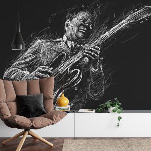 Papier Peint Musicien De Blues Peint – Image 4