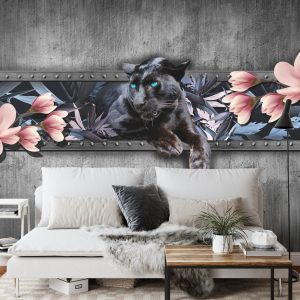 Papier Peint Panthère Aux Fleurs De Magnolia – Image 3