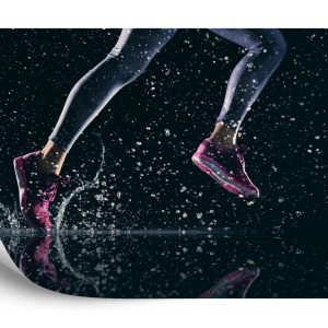 Papier Peint Sprinter Courant Sous La Pluie 3D – Image 2