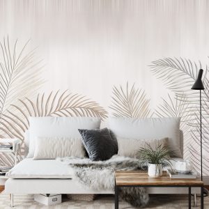 Papier Peint Feuilles De Palmier Sur Fond Clair – Image 3