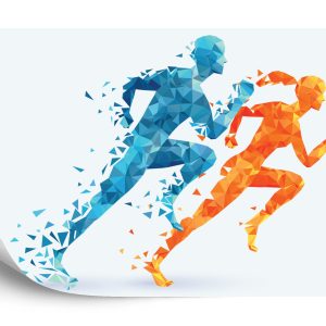 Papier Peint Coureurs Athlétiques Géométriques – Image 2