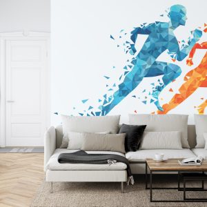 Papier Peint Coureurs Athlétiques Géométriques – Image 6