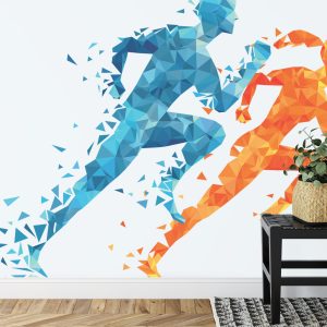 Papier Peint Coureurs Athlétiques Géométriques – Image 7