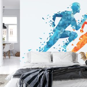 Papier Peint Coureurs Athlétiques Géométriques – Image 8