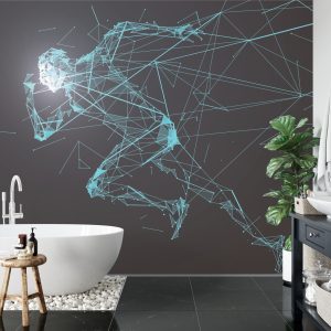 Papier Peint Motif De Coureur Géométrique En 3D – Image 5