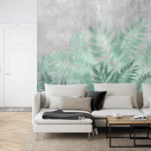 Papier Peint Fougère Sur Fond De Béton – Image 6