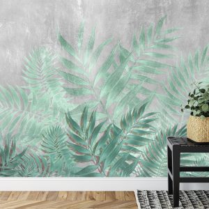 Papier Peint Fougère Sur Fond De Béton – Image 7
