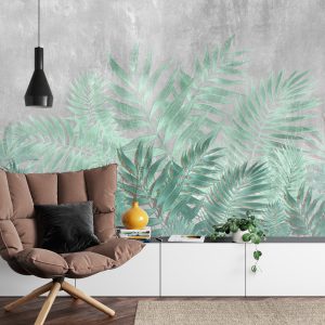 Papier Peint Fougère Sur Fond De Béton – Image 4