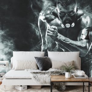 Papier Peint Homme En Cours D'exécution Athlétique Dans Un Masque – Image 3