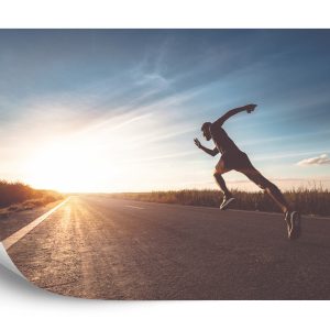 Papier Peint Athlète En Cours D'exécution Sur La Route 3D – Image 2