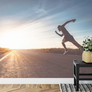 Papier Peint Athlète En Cours D'exécution Sur La Route 3D – Image 7