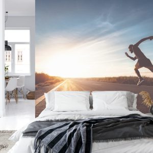 Papier Peint Athlète En Cours D'exécution Sur La Route 3D – Image 8