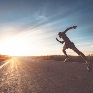 Papier Peint Athlète En Cours D'exécution Sur La Route 3D – Image 1