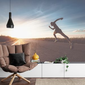 Papier Peint Athlète En Cours D'exécution Sur La Route 3D – Image 4