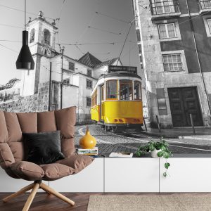 Papier Peint Tramway Dans Un Quartier Historique De Lisbonne – Image 4