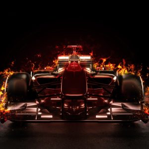 Papier Peint Voiture F1 Enflammée – Image 1