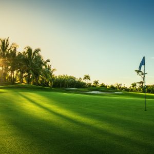 Papier Peint Parcours De Golf Au Lever Du Soleil – Image 1