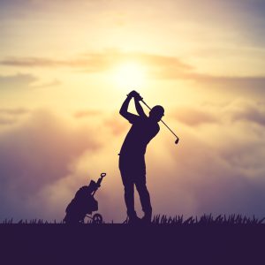 Papier Peint Golfeur, Sur, Les, Coucher Soleil, Fond – Image 1