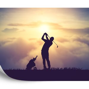 Papier Peint Golfeur, Sur, Les, Coucher Soleil, Fond – Image 2