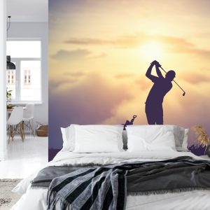Papier Peint Golfeur, Sur, Les, Coucher Soleil, Fond – Image 8