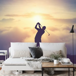 Papier Peint Golfeur, Sur, Les, Coucher Soleil, Fond – Image 3