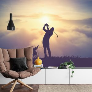 Papier Peint Golfeur, Sur, Les, Coucher Soleil, Fond – Image 4