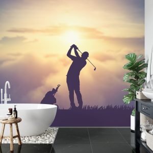 Papier Peint Golfeur, Sur, Les, Coucher Soleil, Fond – Image 5