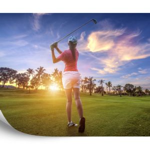 Papier Peint Golfeur Sur Fond De Coucher De Soleil – Image 2