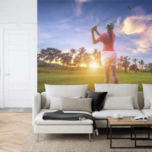 Papier Peint Golfeur Sur Fond De Coucher De Soleil – Image 6