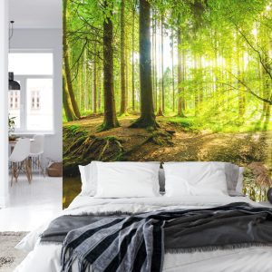 Papier Peint Beau Paysage Forestier Au Printemps En Effet 3D – Image 8