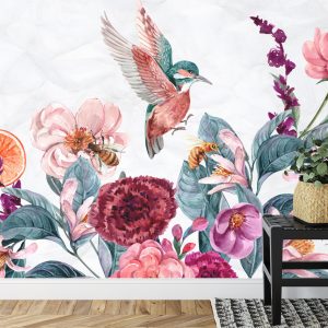 Papier Peint Colibris Et Abeilles Sur Une Fleur – Image 7