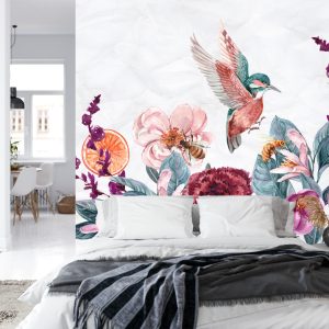 Papier Peint Colibris Et Abeilles Sur Une Fleur – Image 8