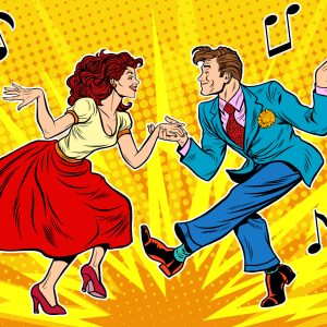 Papier Peint Couple Dansant Dans Un Style Pop Art – Image 1