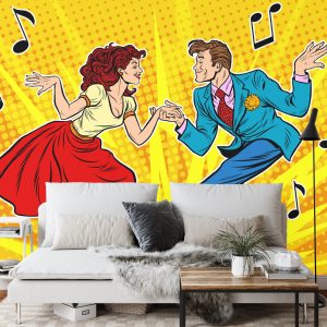 Papier Peint Couple Dansant Dans Un Style Pop Art – Image 3